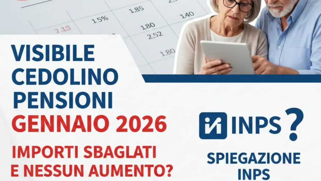 Visibile Cedolino Pensioni Gennaio 2026